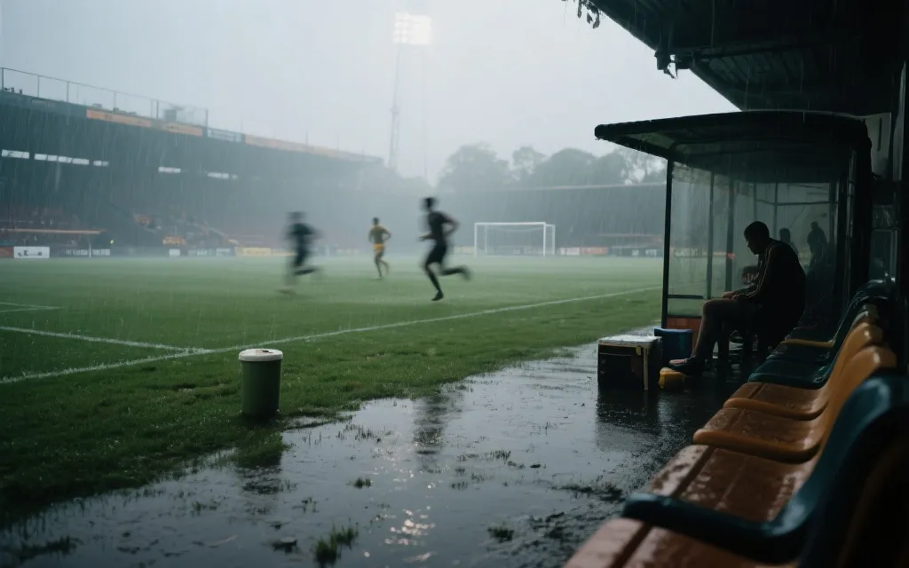 雨战球场与替补席，强调天气与轮换对淘汰赛比分的影响